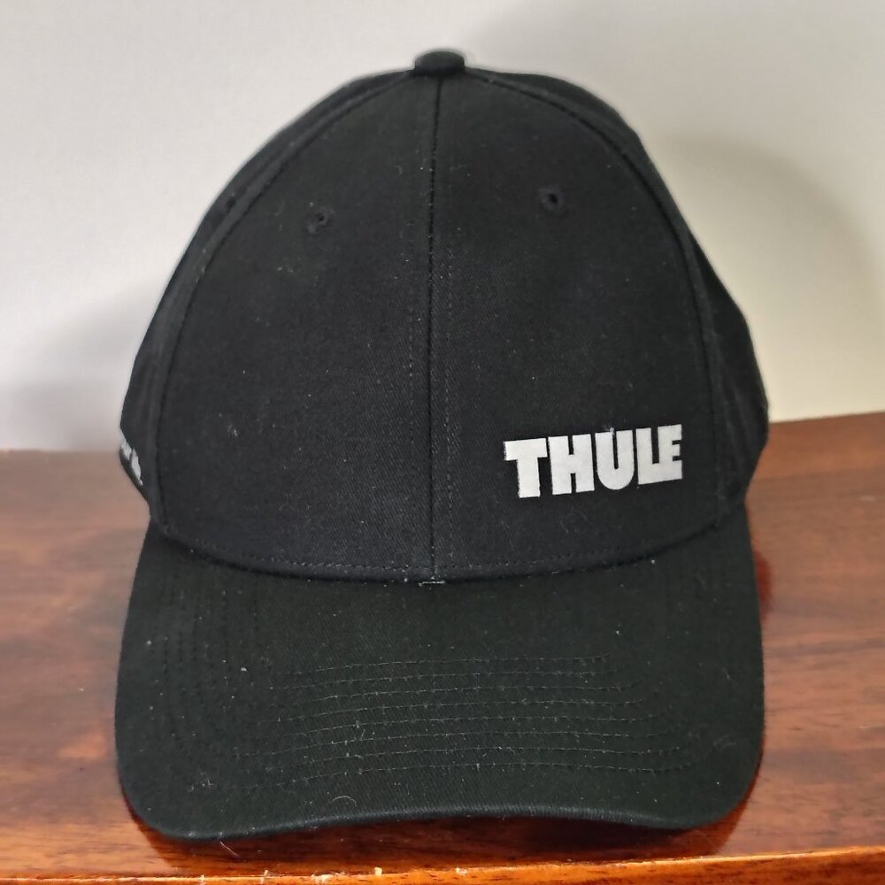 Thule Hat Cap Snap Back Black Script Logo Reflective‎ Outdoor Cap Men's